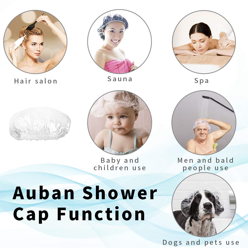 Disposable Shower Caps 100 Pcs - Multi-Purpose Thickening Elastic Bath Cap Plastic Waterproof Clear Shower Caps Bath Shower Hair Caps Women Spa, Home Use, Hotel and Hair Salon, Portable Travel : Beauty
