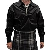 Men’s Long Sleeve Shirt, Jacobite Ghillie Shirt for Kilts, w/Leather Tie