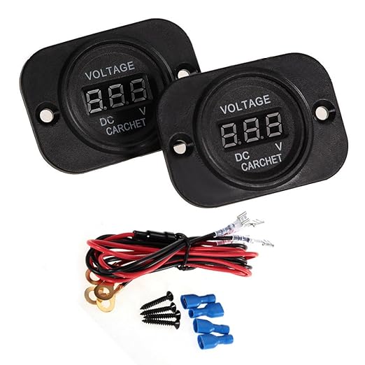 GTIWUNG Digital Voltmeter 12V - 2 Stück Wasserdichte Spannungsanzeige Für Auto & Boot