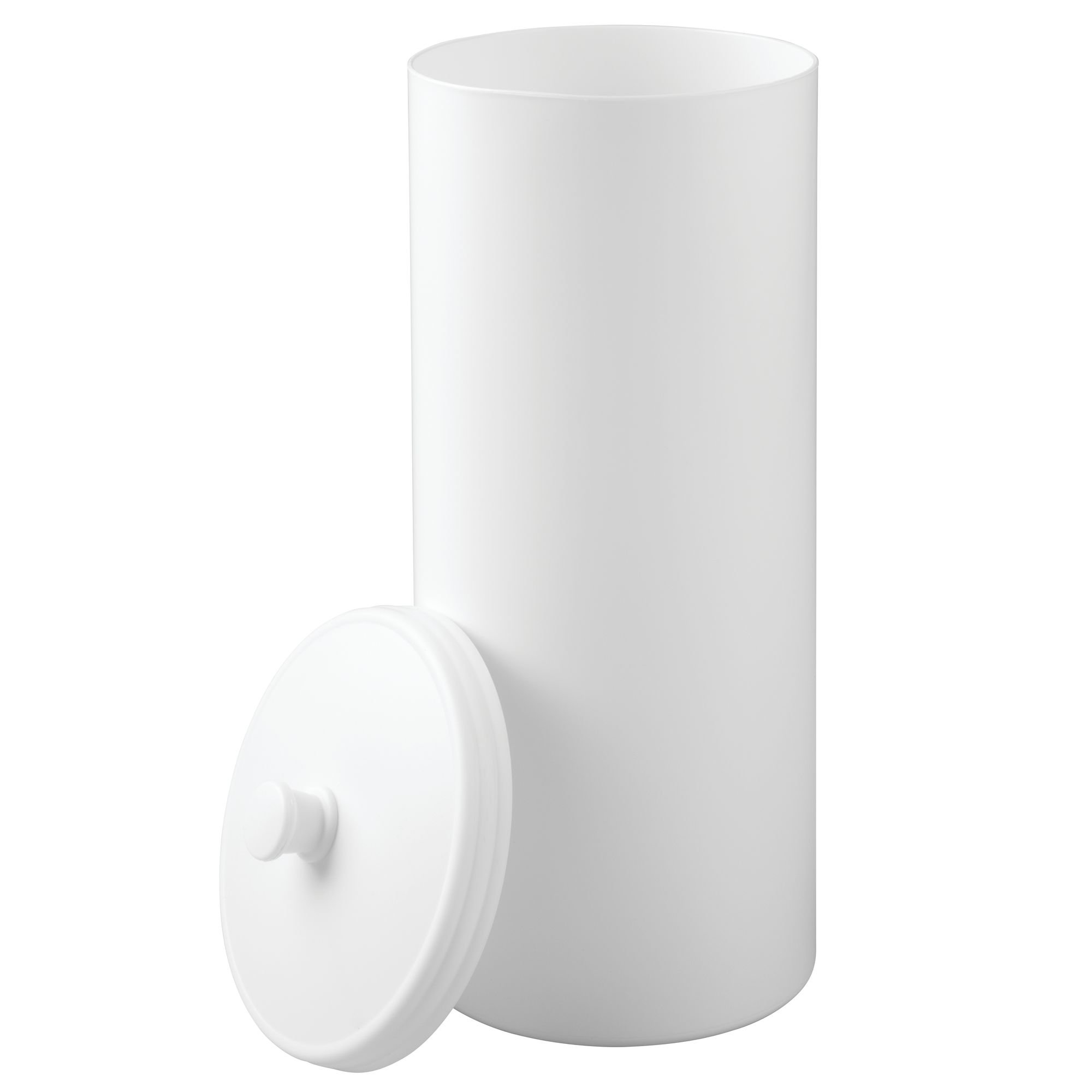 mDesign Plastic Free Standing Toilet Paper Holder Canister with Storage