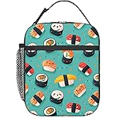 ainori Reusable Cute Sushi Lunch Box for Kids Girls Boys Women Adult, Insulated Kawaii Japanese Food Lunch Bag,Polyester Cooler Handbags Case for School Picnic Work Travel Beach or Hiking