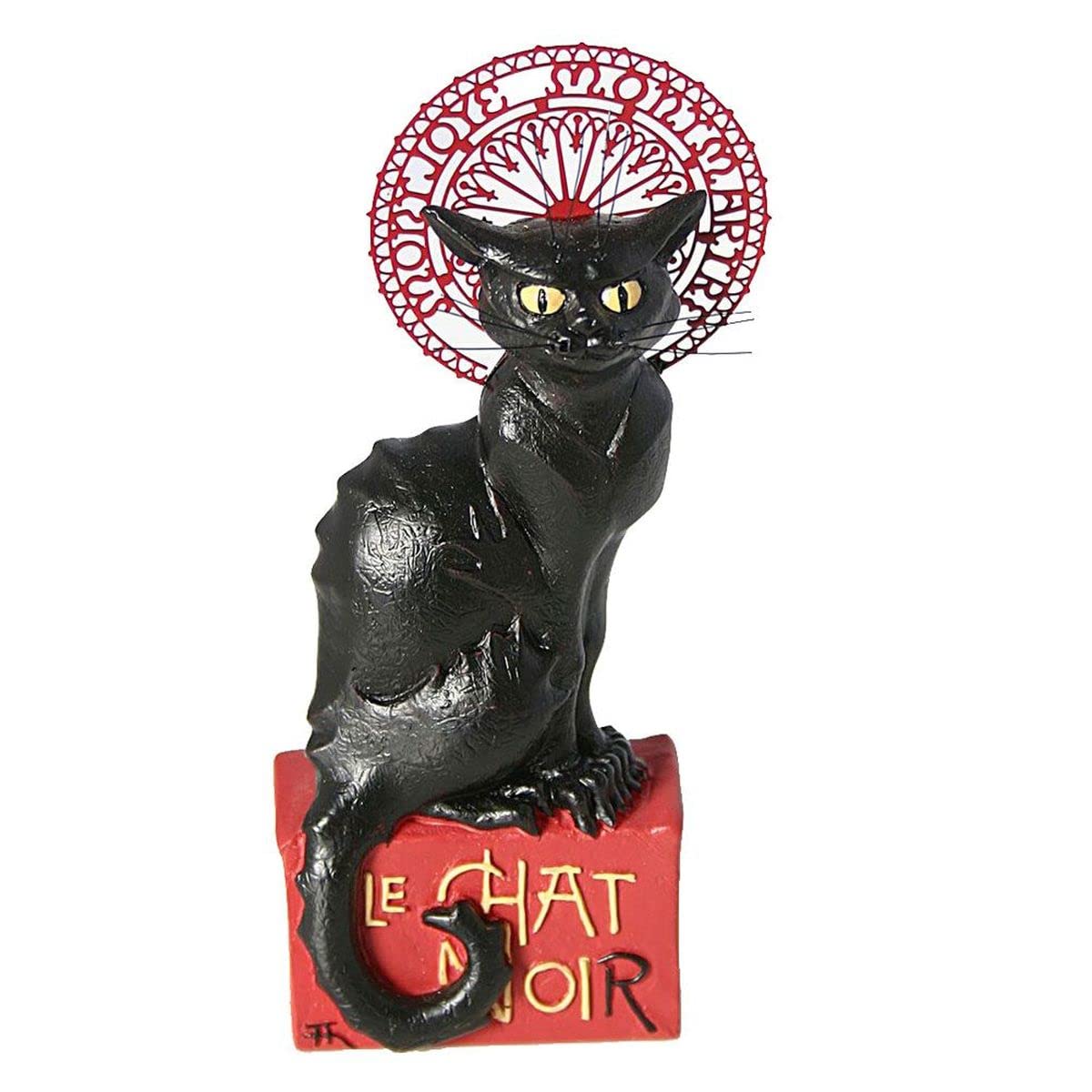 Museum Kollektion Le Chat Noir - Steinlen Figurine, Hand-Painted Resin, Black, Art Nouveau, Tabletop, Figurine