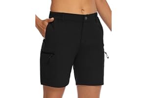 Rdruko Women's Hiking Golf Shorts Quick Dry Stretch Outdoor Work Summer Shorts with Zipper Pockets