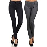 YELETE Women's Basic Five Pocket Stretch Jegging Tights Pants