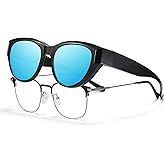 HAOLOTA Polarized Fit Over Sunglasses for Women UV Protection Trendy Small Wrap Around Overglasses for Driving
