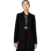 Halston Womens Halston H Closure Woven Office Workwear Blazer