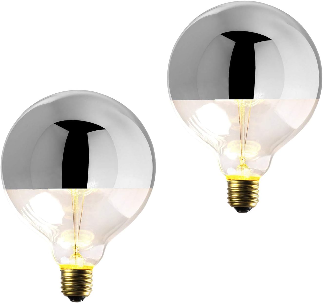 2 Silver Tipped G40 Bulbs, Dimmable, 40W (E26) Amazon.co.uk Lighting