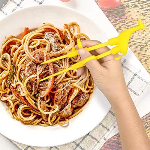 Training Chopsticks, 4 Pairs Cute Animal Shape Easy to Use Children's Learning Chopsticks helper With attachable for Right or Left Handed Child Adults Beginners