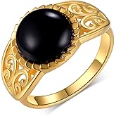 Gold Black Onyx Rings S925 Sterling Silver Black Onyx Rings for Women Black Onyx jewelry Gifts for Women Man