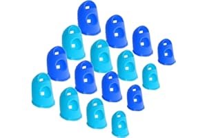 16 PCS Silicone Finger Tips Protectors, 4 Sizes Anti-Slip Reusable Finger Cots for Counting Money, Office Paper Sorting, Guit