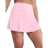 MIER Tennis Skirts for Women Pleated Golf Skirt with Liner Pocket High Waisted Athletic Skort for Running Workout Sports