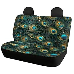 Semiouray Retro Peacock Feathers Car Seat Covers