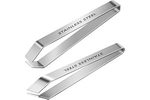 SAIZONE 2 Pieces Fish Bone Tweezers,Salmon Bone Tweezers,Stainless Steel Fish Deboner Tool,Flat and Slant,Hair Removal Clip for Kitchen Cooking Food and Design Styling