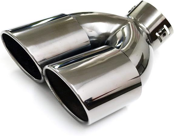 Amazon マフラーカッター 下向き 2本出し 汎用 ステンレス製 L型 プリウスa マフラーカッター 車 バイク
