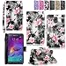 Samsung Galaxy Note 4 Case-Cellularvilla Pu Leather Wallet Card Flip Open Pocket Case Cover Pouch For Samsung Galaxy Note 4 SM-N910S / Note 4 SM-N910C (Black Pink Flower)
