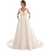 Western Wedding Dresses for Bride Lace Appliques Simple Boho Beach Bridal Ball Gown with Train for Women 2026