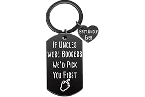 Aisity Uncle Gifts from Niece Nephew Funny Uncle Booger Keychain Best Uncle Ever Gifts for Man Uncle Birthday Fathers Day Christmas Gifts for Uncle - If Uncles Were Boogers We’d Pick You First