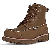 Golden Retriever Men’s Outdoor Boots, Moc Toe Wedge Sole, Nubuck Leather, Oil & Slip Resistant, EH Safety Work Boots