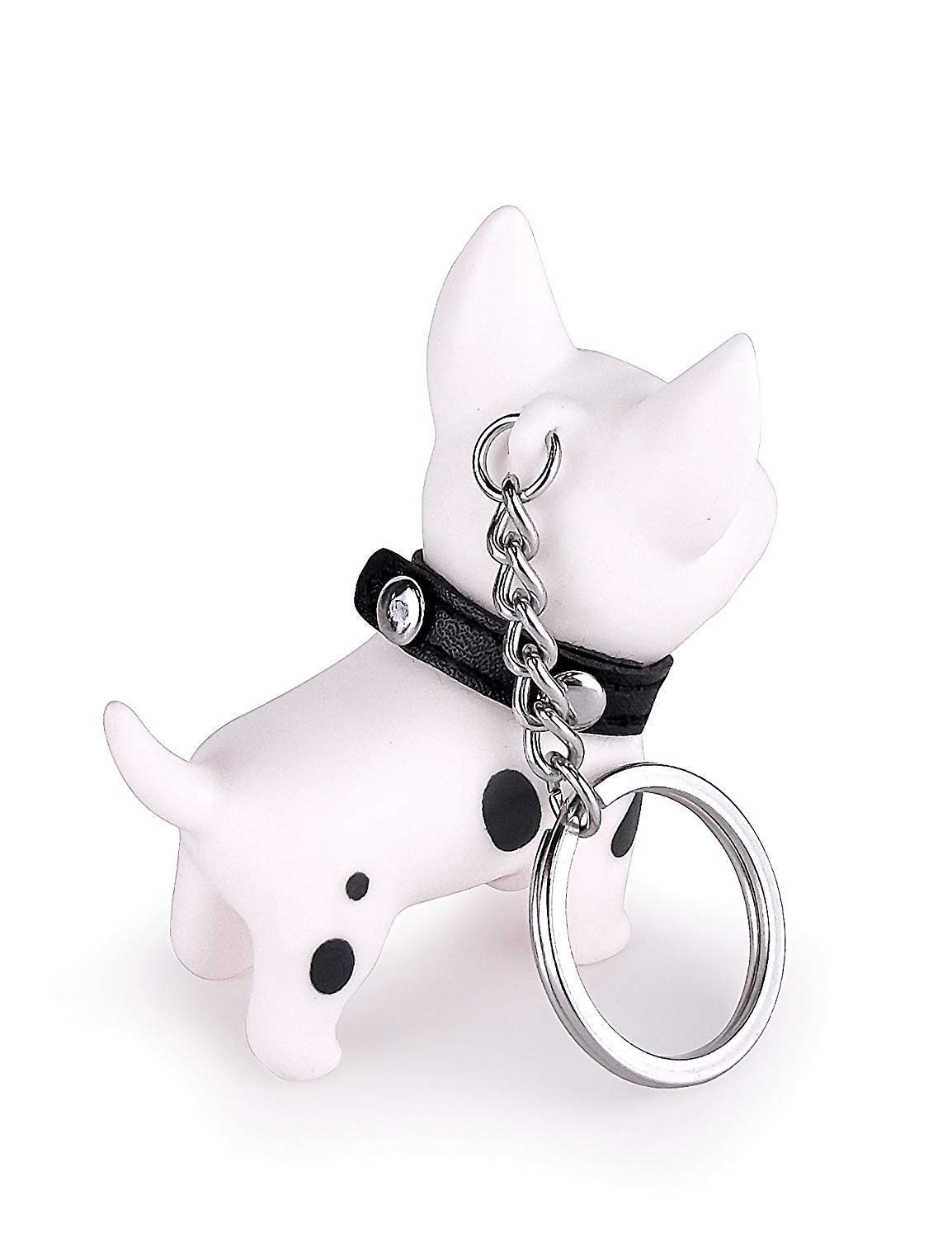 DomeStar Dog Keychain Charms, Bull Terrier Ring Cute Keychains Car Key Chain for Kids Adults