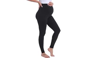 Joyaria Cotton Maternity Leggings Over The Belly Pregnancy Tight Pants Stretchy Comfy Yoga Workout Activewear S-XXL