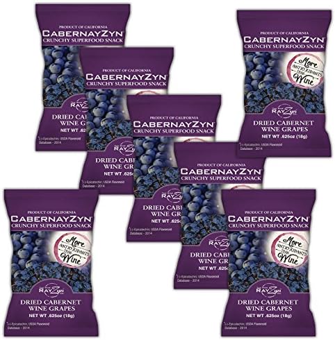 CabernayZyn Dried Cabernet Grapes, .625 Ounce Bags (Pack of 7)