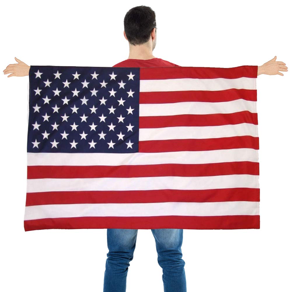 FUTUREPLUSXAmerican Flag Cape, Wearable USA Flag Costume Outfit with Sleeves Classic Flag, 2 Differents Wearing Methods