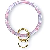 Heesch Bangle Key Ring Bracelet Keychain Key Ring Bracelet for Women, Acetate Circle Keyring for Wrist