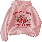 SweatyRocks Girl's Cute Graphic Sweatshirt Long Sleeve Drop Shoulder Hoodies Pullover Tops