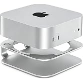 Mac mini M4/M5 Pro/M6 Stand, Aluminum Cooling Mount with Power Button | Aluminum Mac mini M4/M5/M6 Stand with Cooling Design, Power Button Access, Anti-Slip Pad, Compatible with 2024/2026 Mac mini
