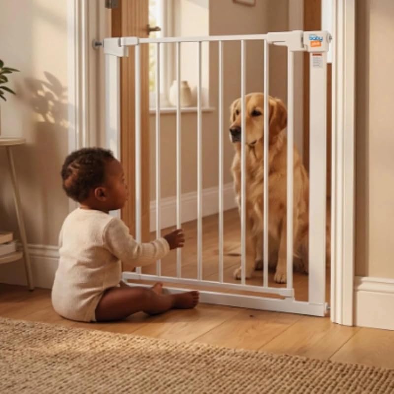 ebebek baby plus Baby Safety Gate for Stairs and Doors 75 82 cm White