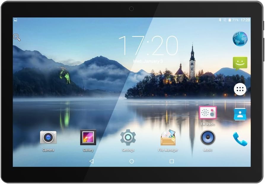 Huashe 10 inch 3G Unlocked GSM Phone Call Android Tablet Eight Core IPS Screen Dual Sim Card Slots Dual Cameras GPS WiFi Bluetooth (Metallic Black)