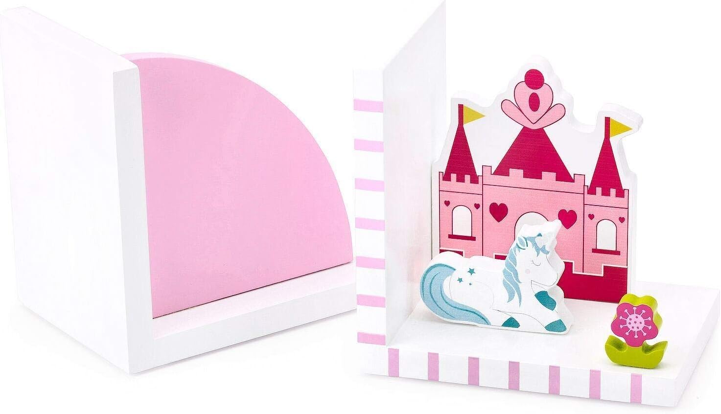 Mousehouse Gifts - Blue & White Unicorn Wooden Children's Bookends, Charming Kids' Room Decor for Boys & Girls - Image 5