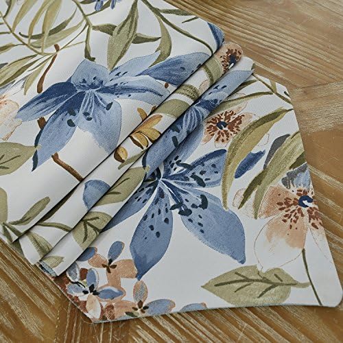 Foulola Table Runner,Linen, 12X104inch, Double Sided Design (Pure Blue and Chinese Painting Style),For Party, Wedding, Holiday Dinner, Home Decoration