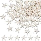 SUNNYCLUE 1 Box 150Pcs Starfish Beads Boho Style Pure White Synthetic Turquoise Starfish Animal Beads Bulk Summer Sea Ocean Starfish Charms Loose Spacer Star Beads for Jewelry Making Beading Kits