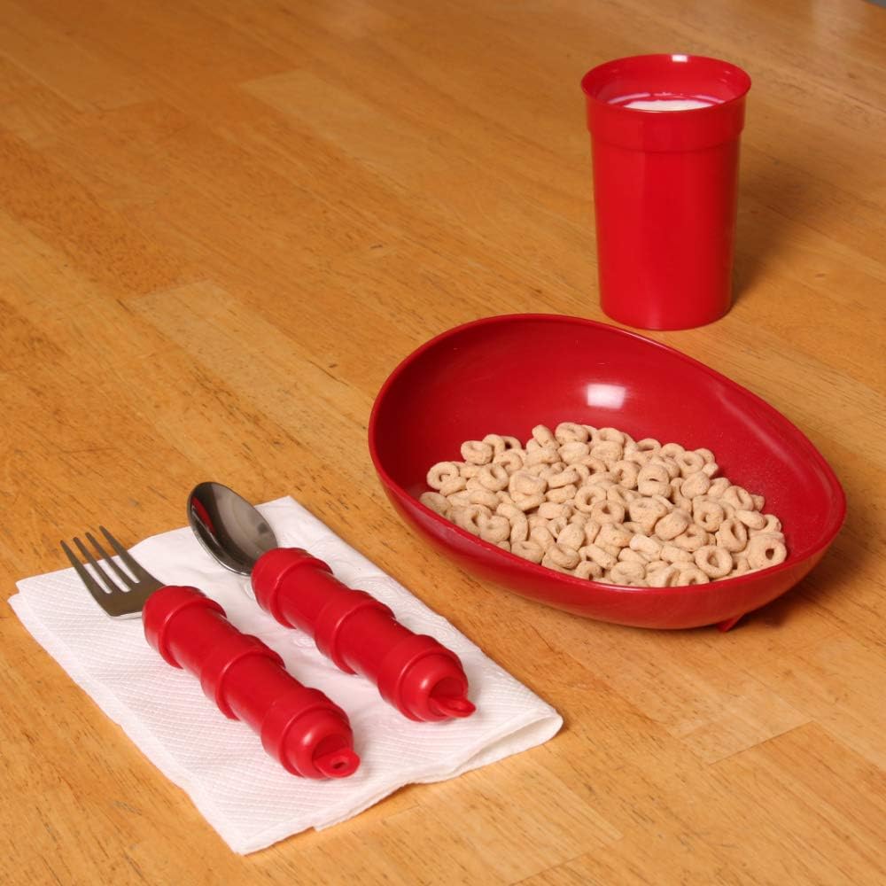 Mabis Dmi Healthcare Redware Dinnerware Set, Red, One: Health & Personal Care
