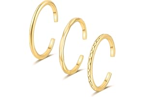 RLMOON 3PCS 14K Gold Toe Ring for Women 1mm Thin Wire Adjustable Toe Ring Set Silver Rose Gold Hawaiian Open Toe Ring Beach Foot Jewelry for Summer