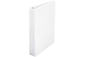 �鶹�� Basics 1.5 Inch, 3 Ring Binder, Round Ring, Customizable View Binder, White, 4-Pack