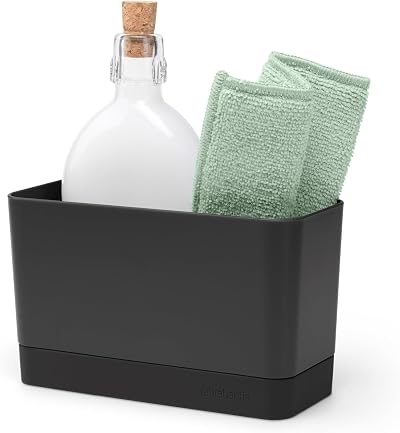 Brabantia Sink Organiser with Removable Tray Dark Grey 19x8.5x11.5 cm