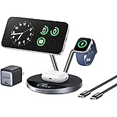 Anker Prime Wireless Charger Stand, Qi2 25W Certified 3-in-1 Wireless Charger, Smart Display with TEC Active Cooling, Dock St