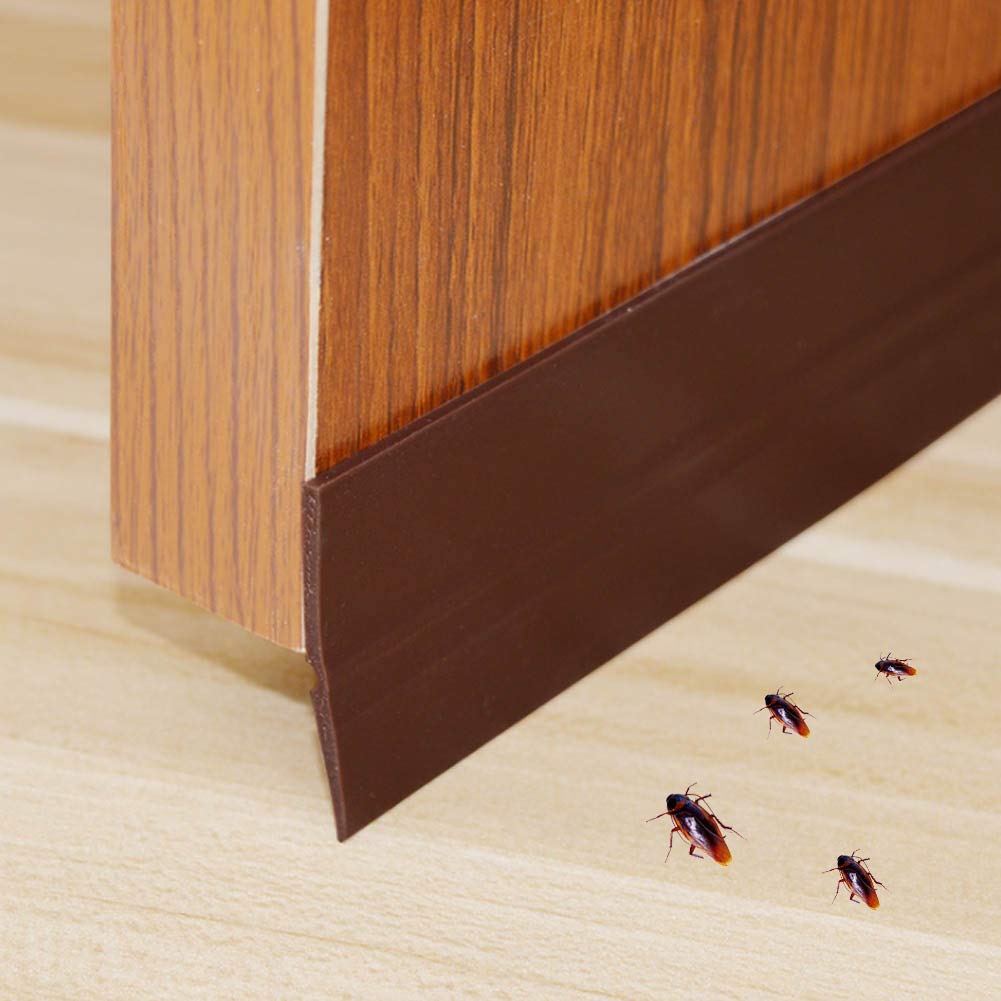 Cafopgrill 5M 45mm Self-Adhesive Seal Strip Weather Draught Excluder Door Window Wind Insect Dust Prevention Sealing Tape Roll for Kitchen Bathroom(01)