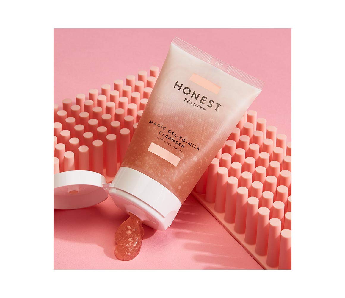 Honest Beauty Magic Gel-to-Milk Cleanser with Pink Kaolin Clay & Rose Water | Makeup Removing Cleanser | Sulfate Free, Paraben Free | 4.0 fl. oz.: Beauty