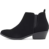 Soda “CHARMER” ~ Women Pointed Toe Elastic Gore Low Heel Ankle Bootie with Zipper Closure