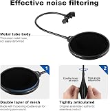 Aokeo Professional Microphone Pop Filter Dual Layer Gooseneck view 4