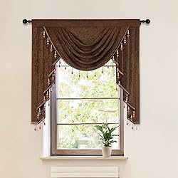 ELKCA Thick Chenille Window Curtains Valance for