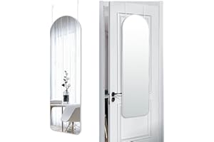 SCWF-GZ 47x14 Mirror Full Length Back Door Hanging or Wall Mounted Aluminum Metal Frame Arch Mirrors for Entryway Bedroom Bathroom Dressing Living Room 47 14 inch Silver