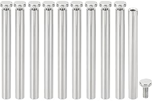 PATIKIL 1/4 x 2.52 inch Sign Standoff Screws, 20 Pcs Stainless Steel Wall Standoff Mounting Hardware Advertising Glass Nail for Hanging Acrylic Picture Frame Acrylic Panel, Silver