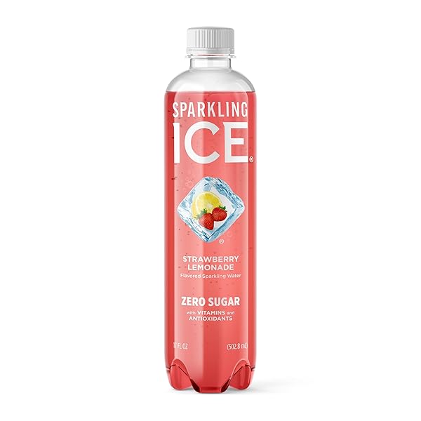 SPARKLING ICE, STRAWBERRY LEMONADE SPARKLING WATER, ZERO SUGAR...