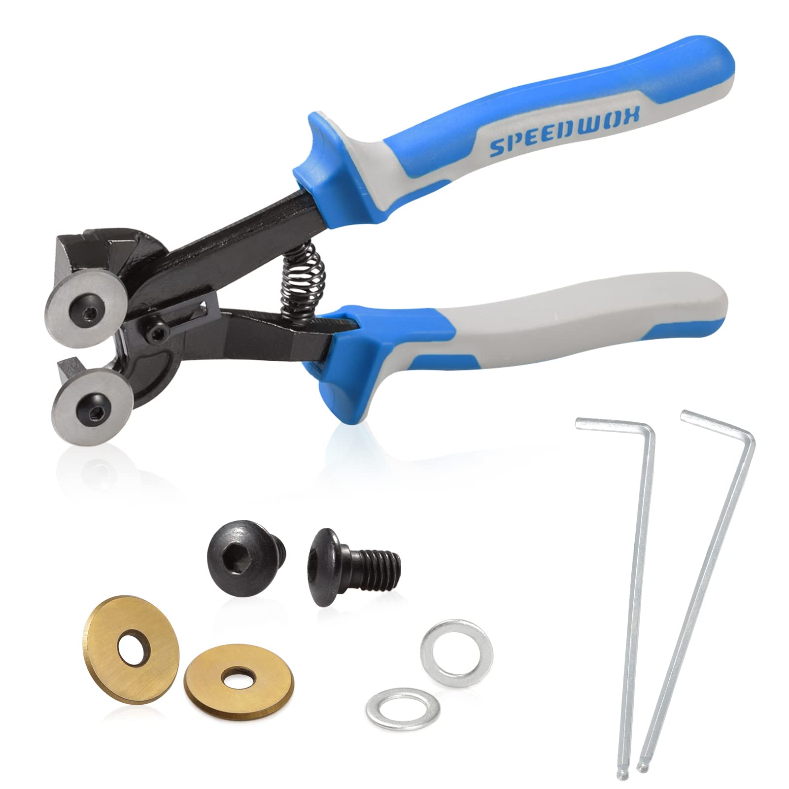 SPEEDWOX 8 Inches Wheeled Mosaic Glass and Tile Nippers, Glass Tile Nippers Mosaic Tools, Glass Mosaic Cutter Kit, Mosaic Tools Set with Replacement Wheel for Glass & Ceramic Cutting and Grinding