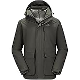 CAMEL CROWN Men's Ski Jacket 3 in 1 Waterproof Winter Jacket Snow Jacket Windproof Hooded with Inner Warm Fleece Coat