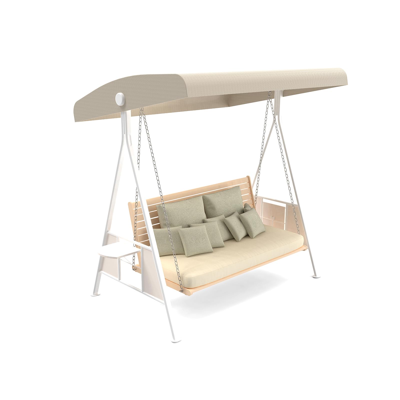 Photo 1 of Swing Canopy Replacement Cover,Outdoor Waterproof Patio Swing Canopy Replacement Top Cover, 3-Seater Porch Swings Covers for for Backyard, Porch,Patio Garden (Beige, 56" x 47" x7")